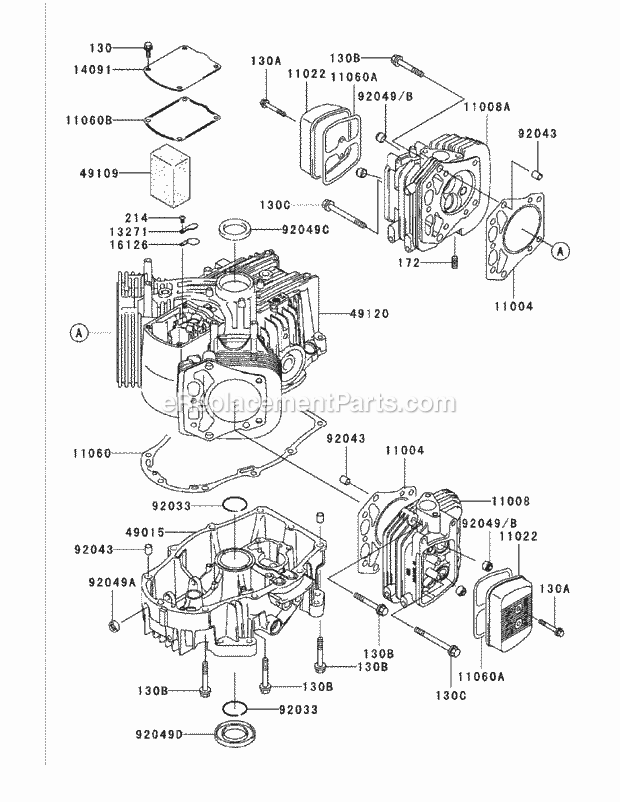 Fh721v As26 Cylinder & Crankcase Diagram and Parts List for M60-KW 53BB5D8X750 Cub Cadet Sprayer